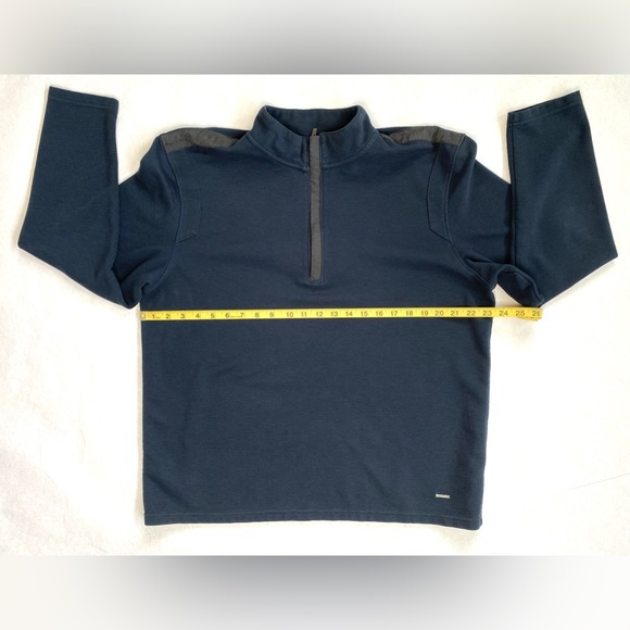 Calvin Klein Men’s Navy Blue Pullover Slim Fit 1/4 Zip Long Sleeve Sweater Sz XL - Picture 9 of 10